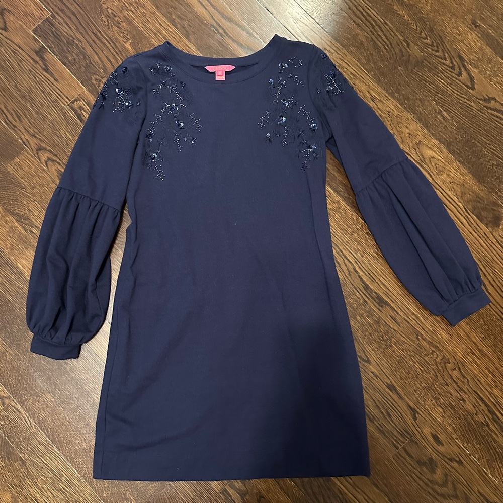 Lilly Pulitzer Navy Blue Long Sleeve Mini Dress